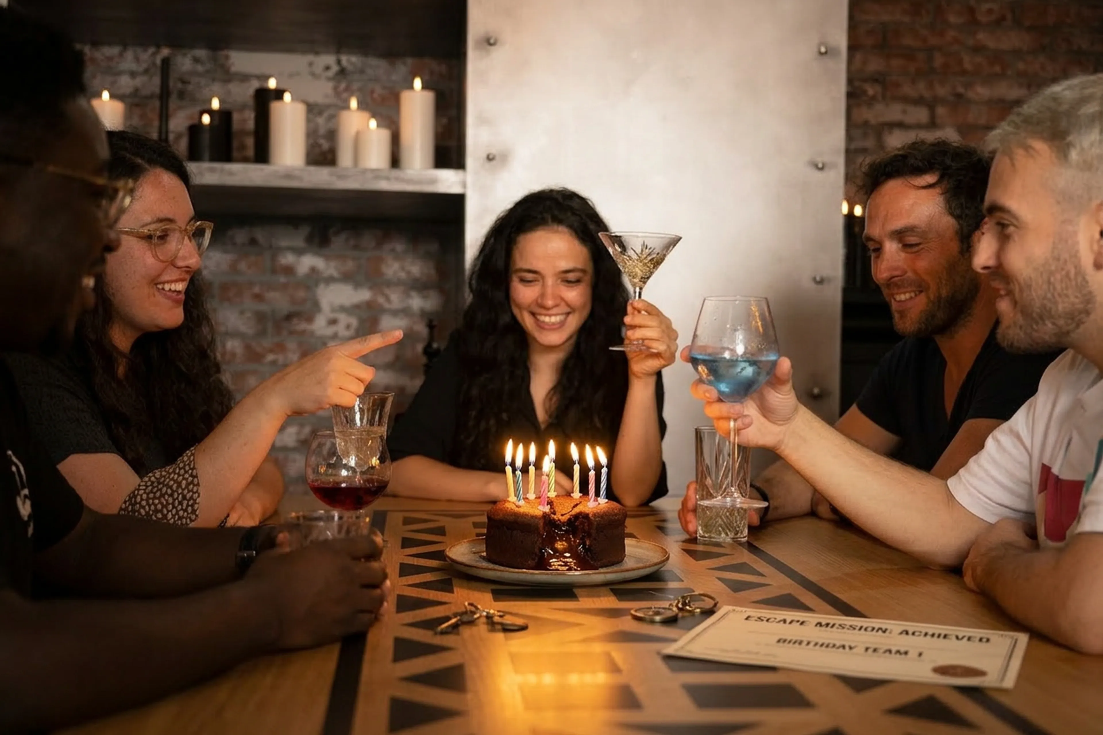 Anniversaire Batman Escape — gâteau et bougies à Gotham City