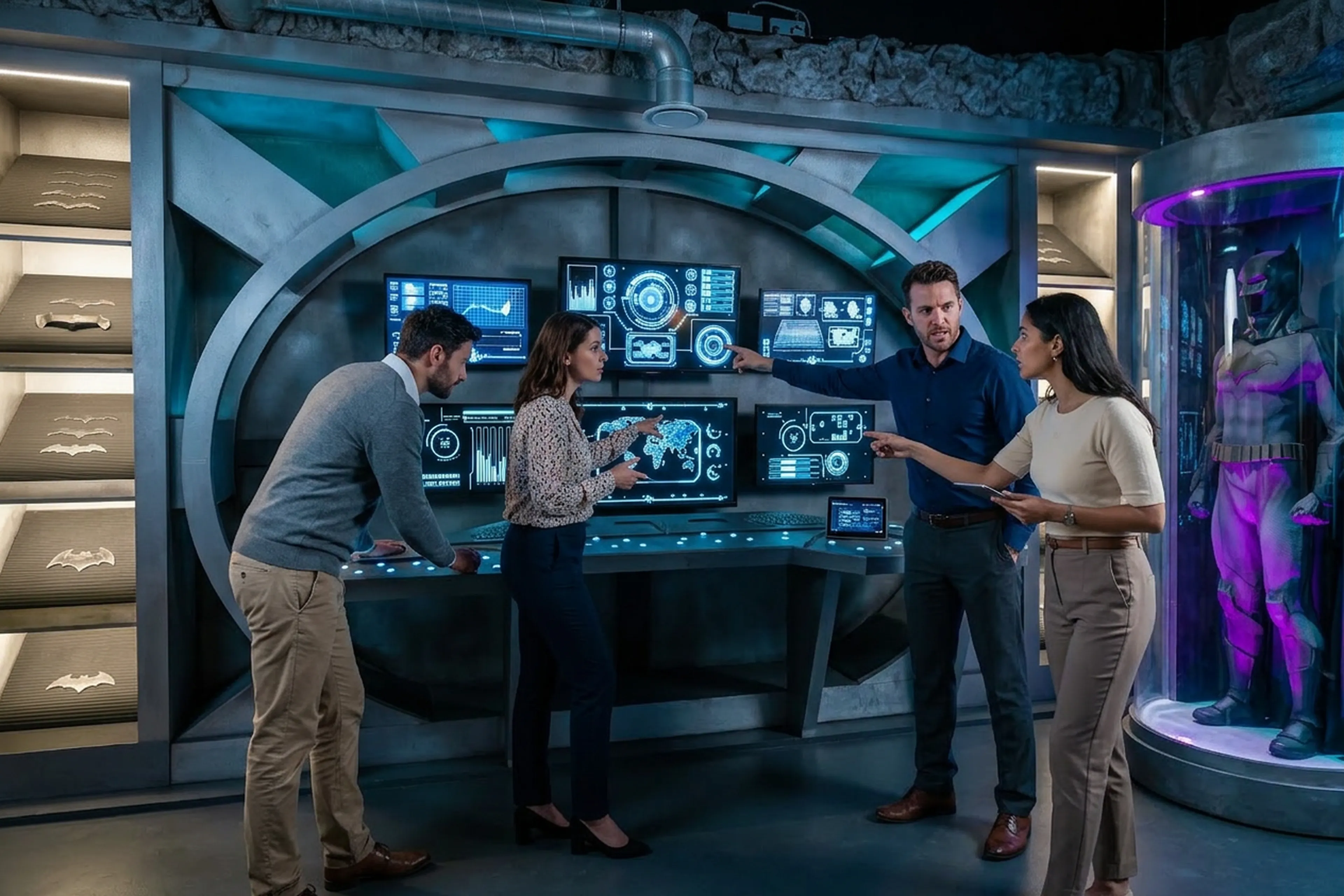 Team building Batman Escape — groupe en immersion dans la Batcave