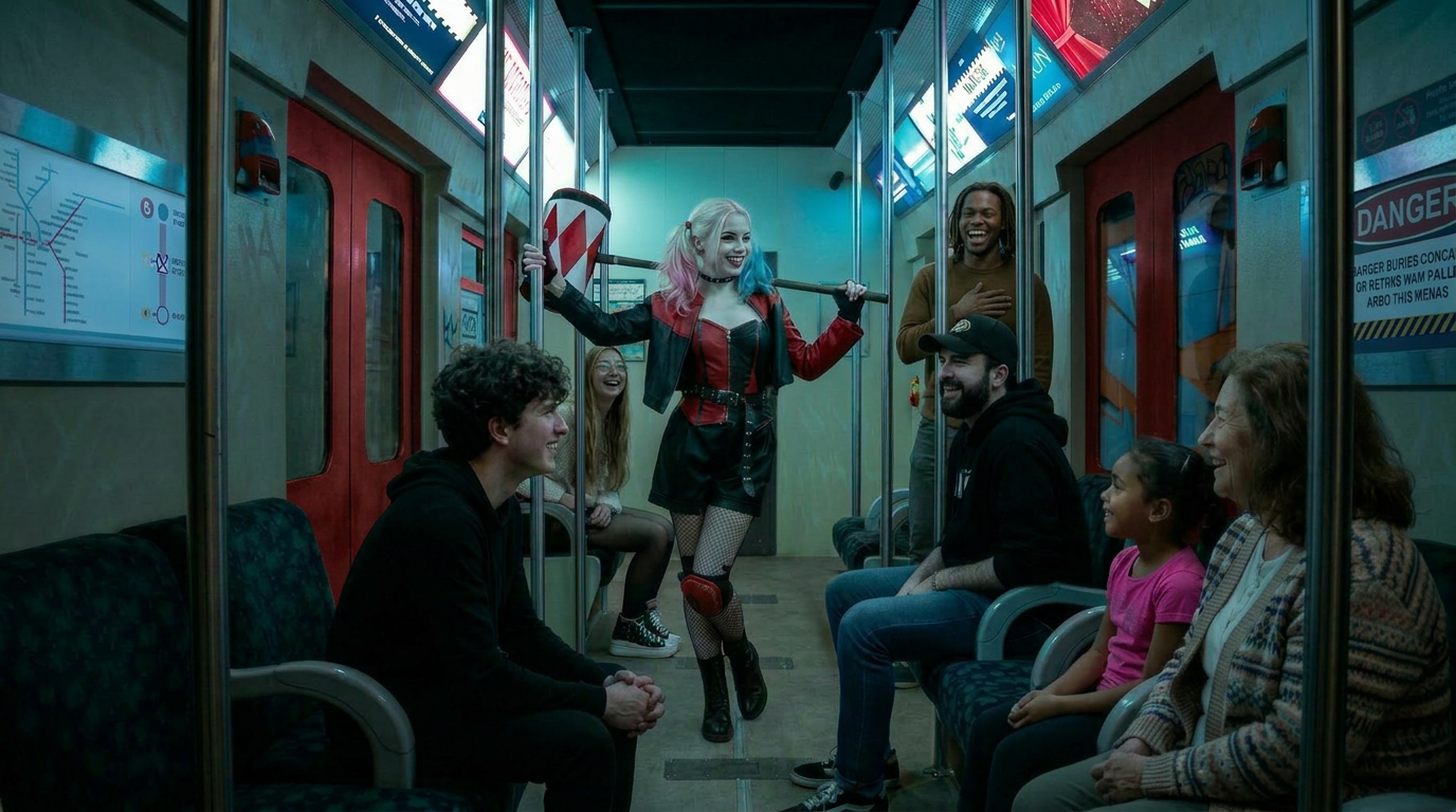 The Joker — Harley Quinn dans le wagon de métro, escape game Batman Escape