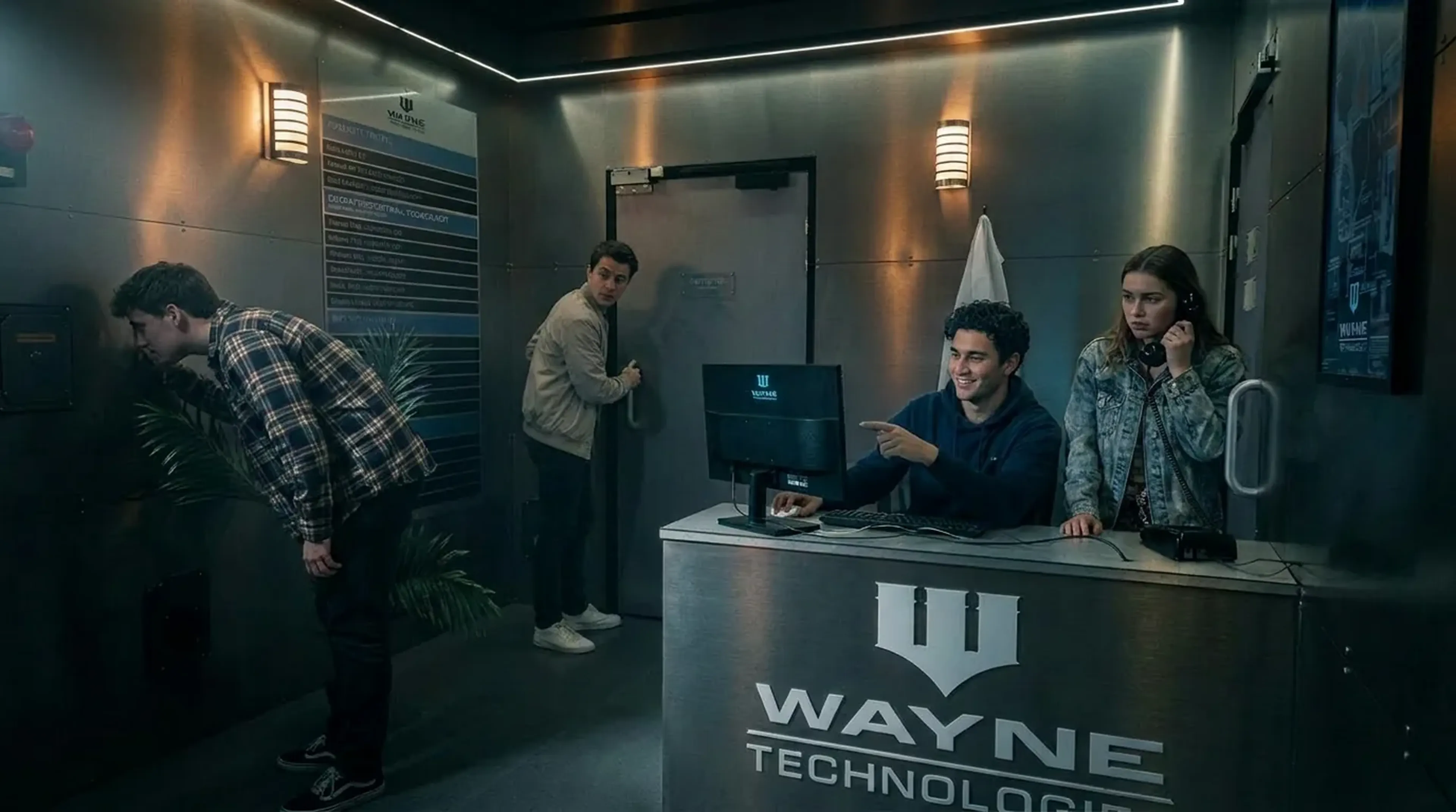 Team of players in the Heroes scenario of The Batcave — immersive Batman escape game in Paris