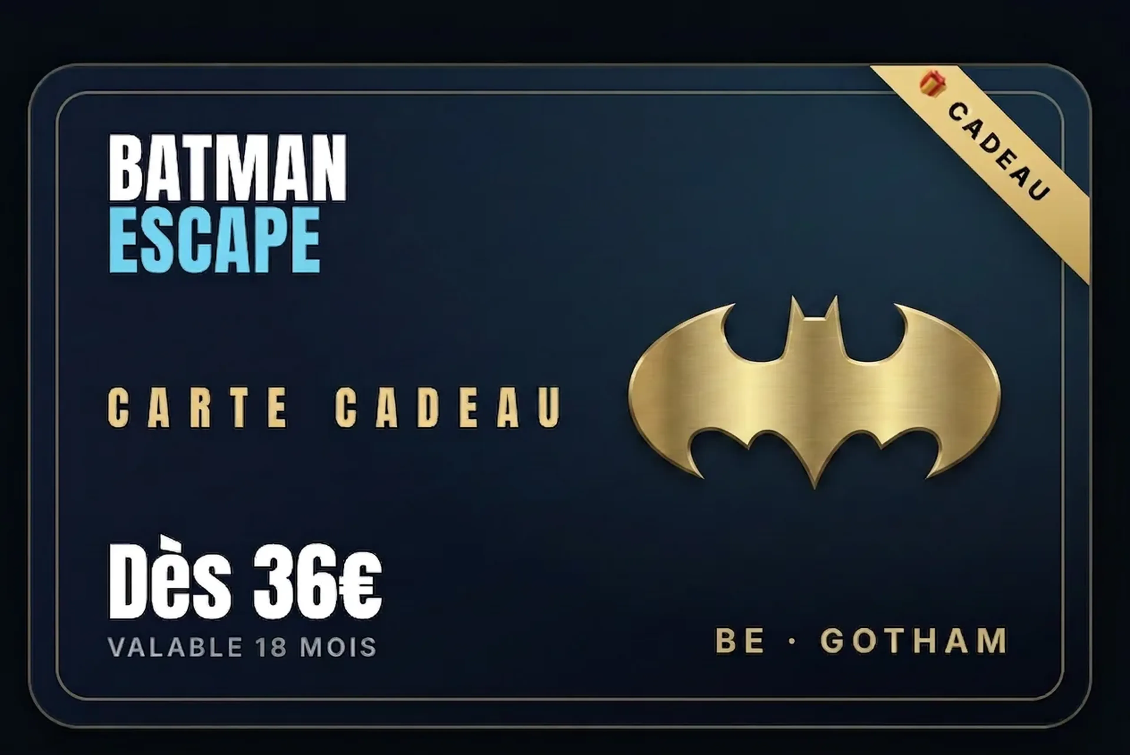 Carte cadeau Batman Escape : escape game immersif à Paris, dès 36€, valable 18 mois