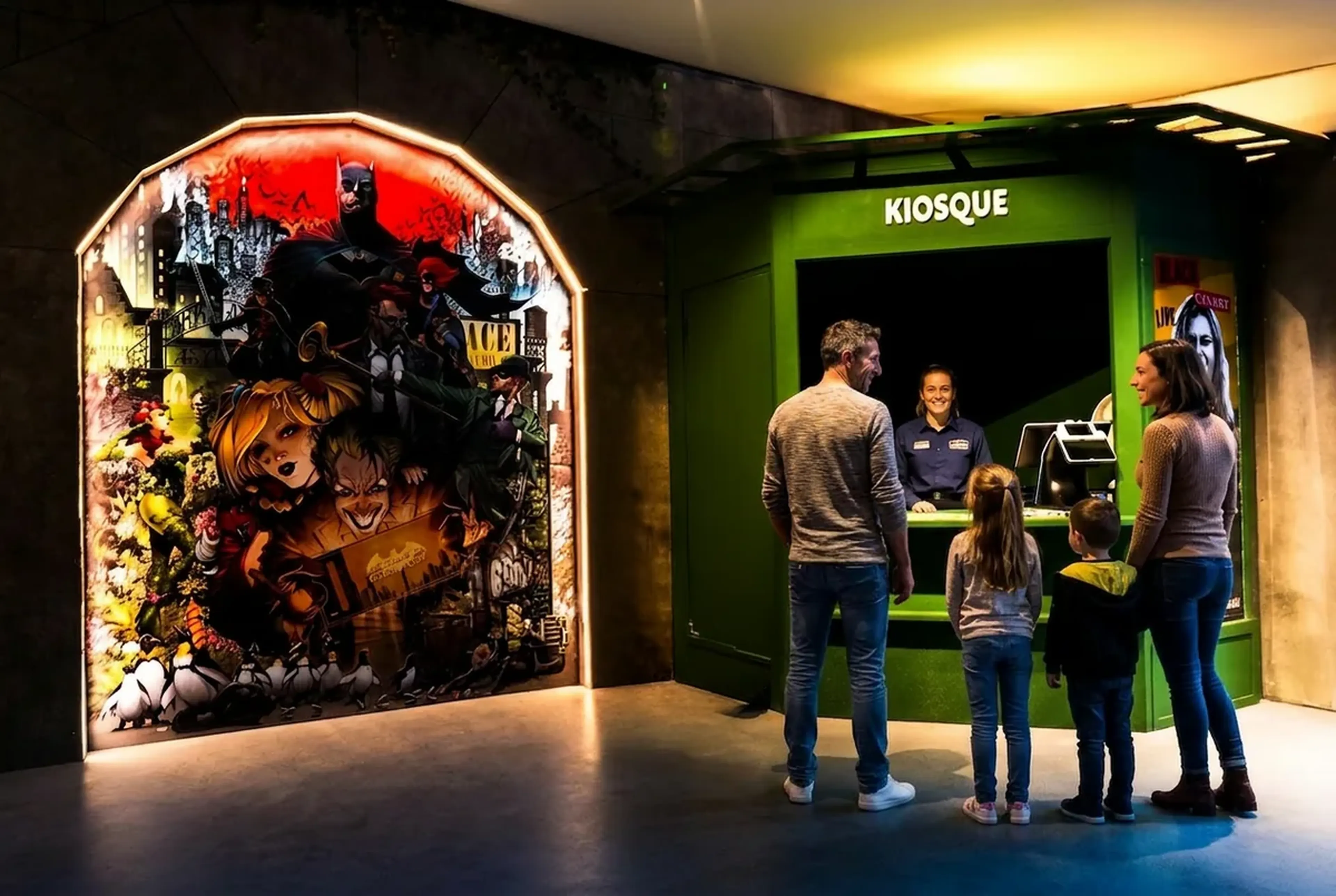 Accueil des participants de l'arbre de Noël d'entreprise chez Batman Escape Paris